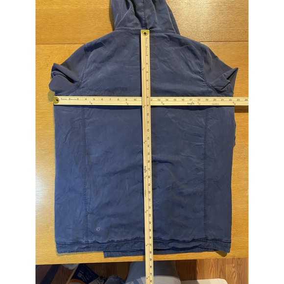 Lululemon Blissed Out Wrap Hoodie Cardigan Womens 8 Blue Pockets Thumb Holes EUC - Picture 9 of 10